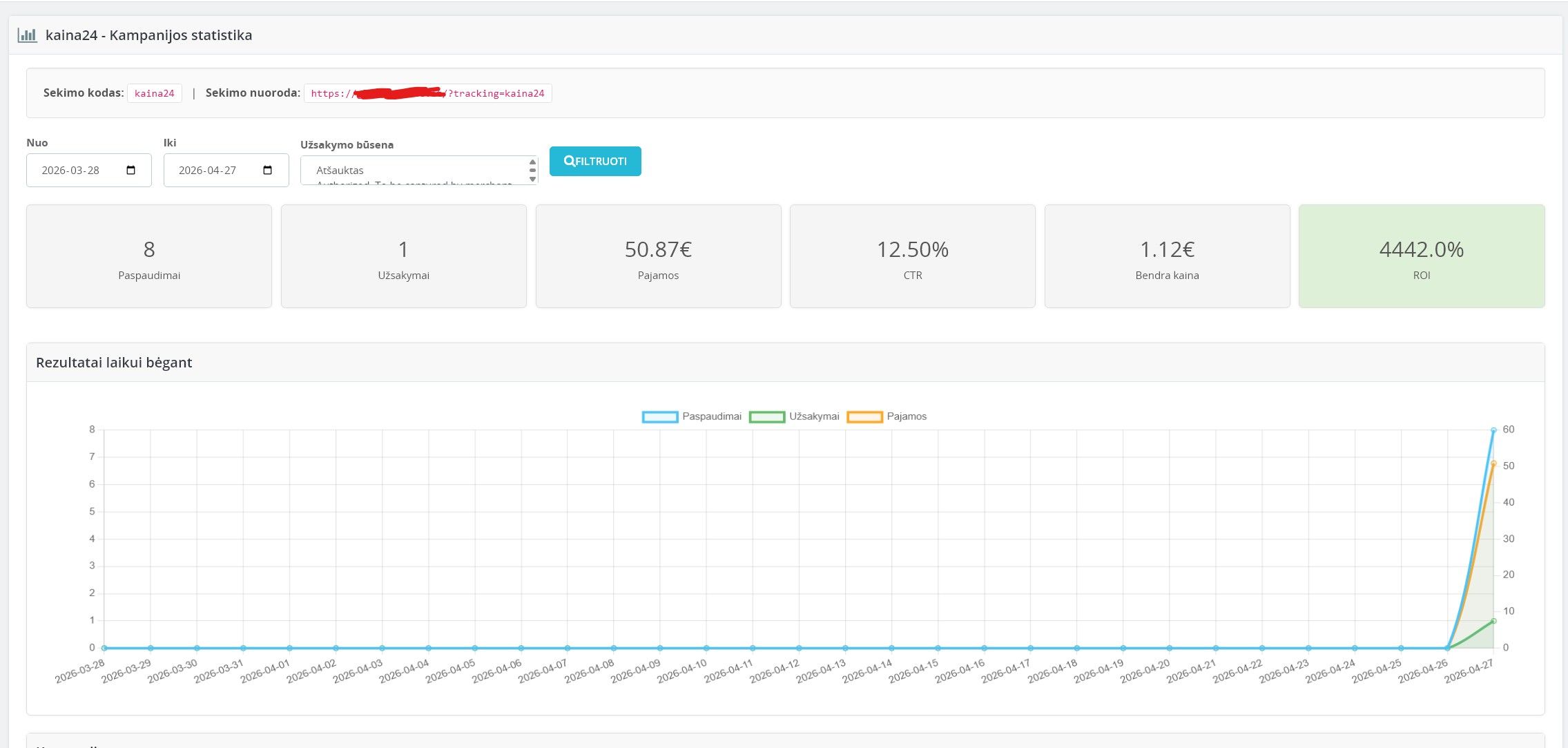 TrackMart modulis — ekranas 2