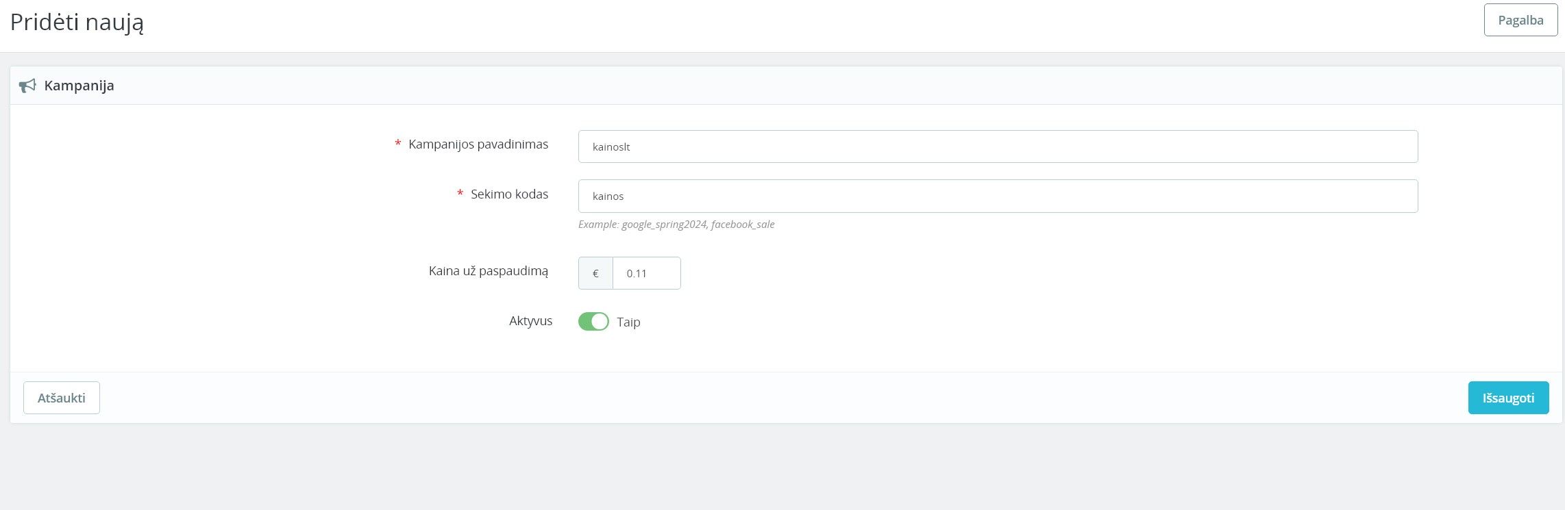 TrackMart modulis — ekranas 5